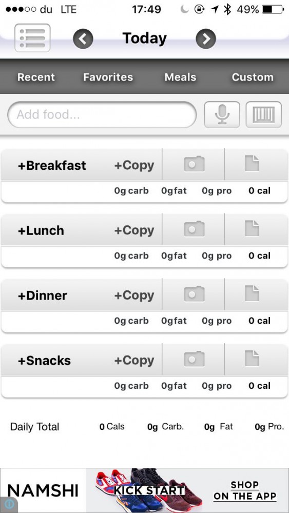 Calorie Count app screenshot