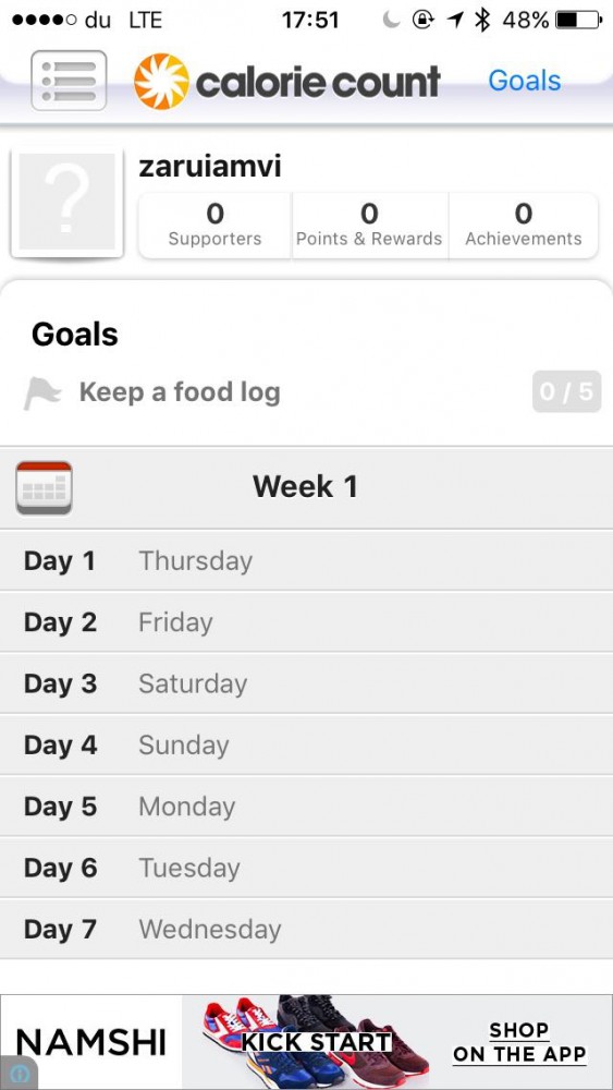 Calorie Count app screenshot