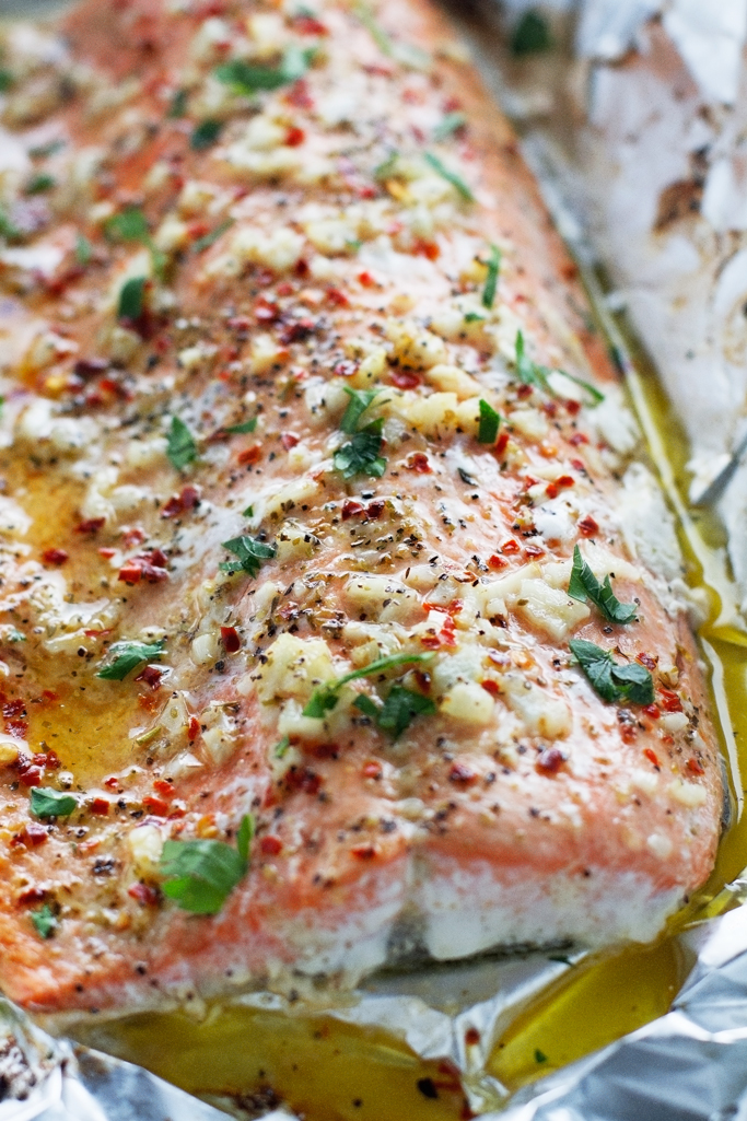 3. Garlic Butter Baked Salmon in Foil Recipe